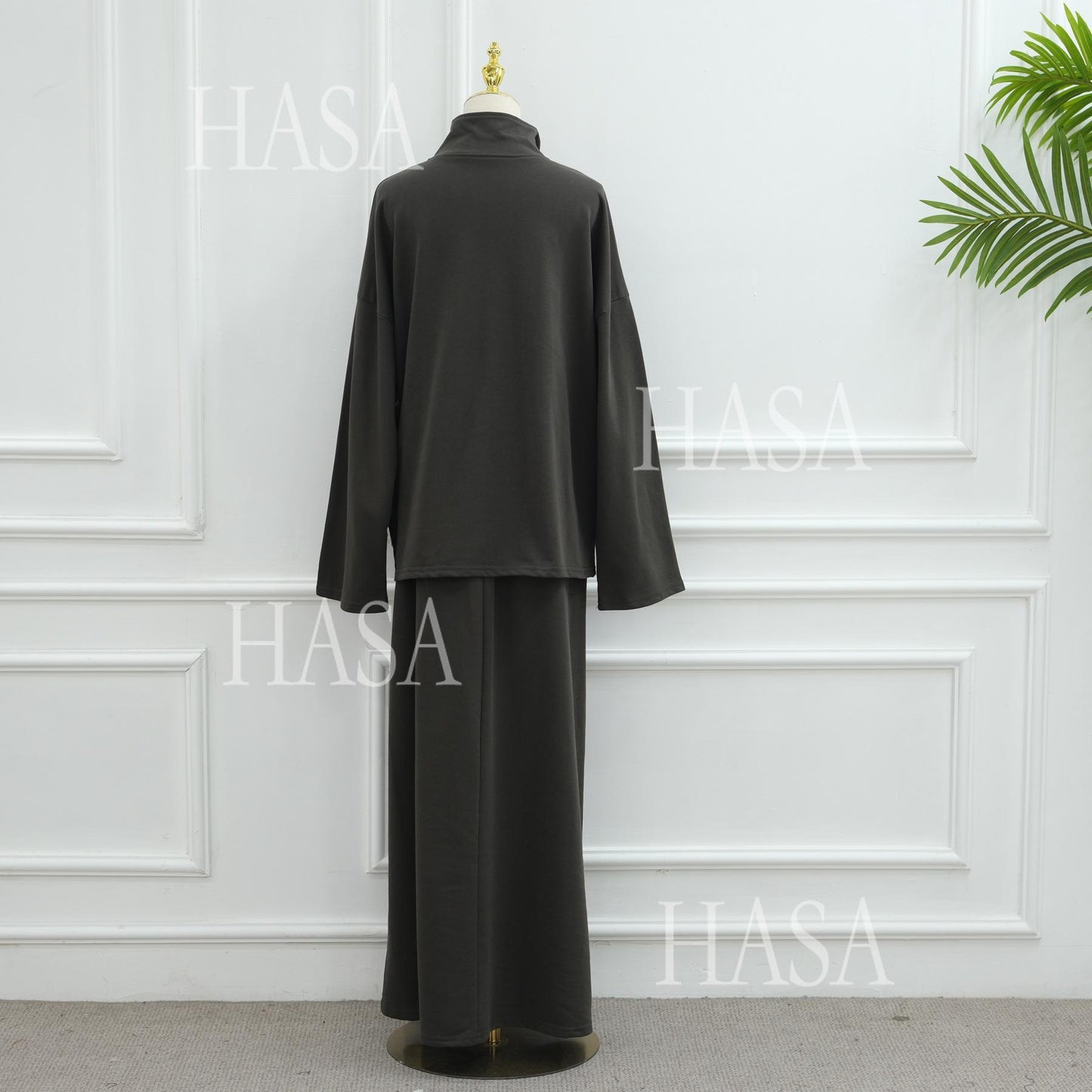 HASA HS6783 Cool Streetwear Maxi Skirt and Loose Top Set
