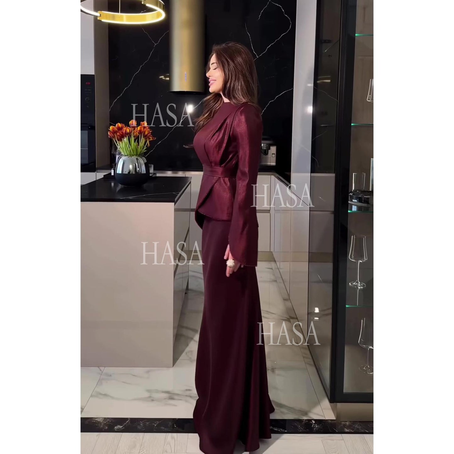 HS6746 Vintage Inspired Fitted Maxi Dress