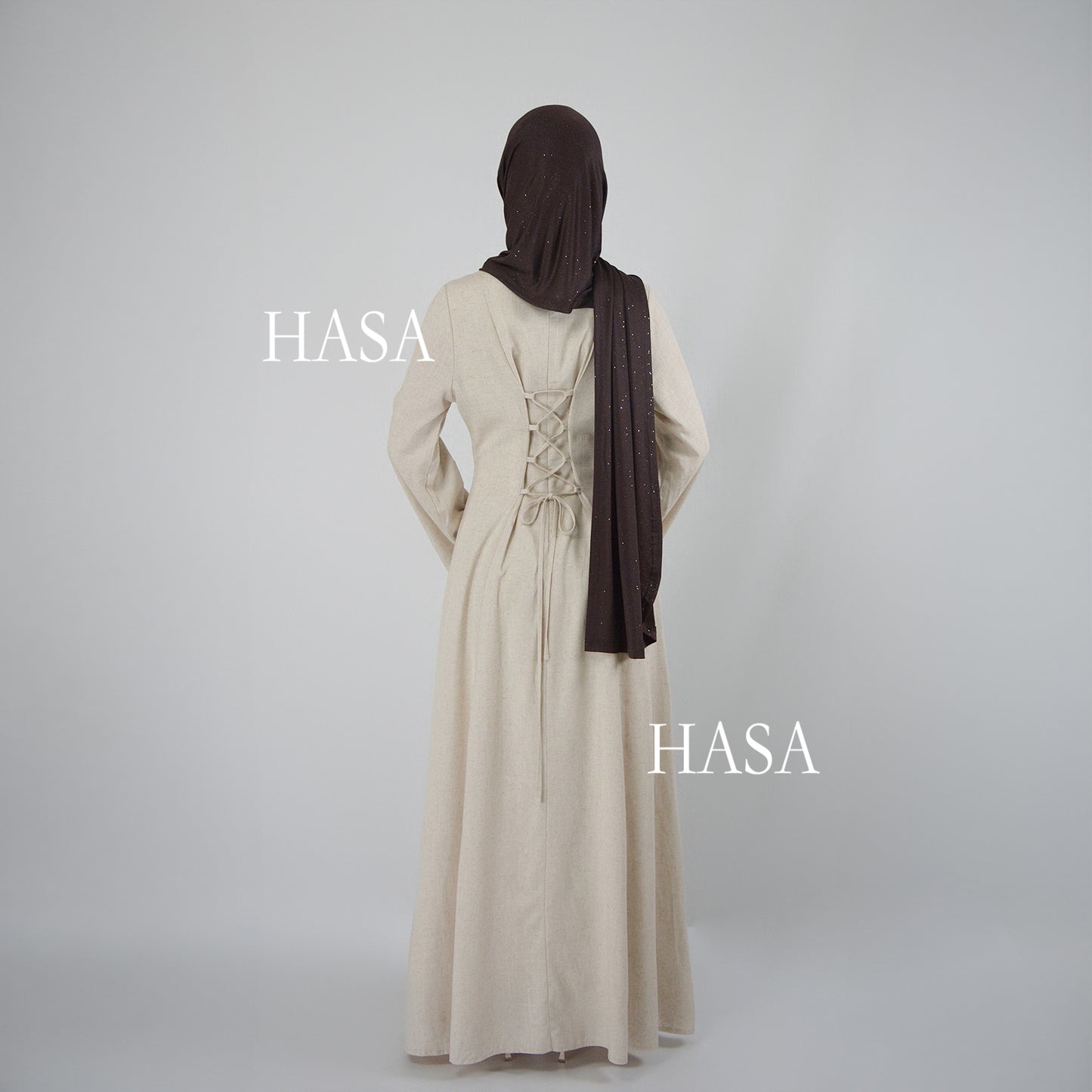 تنورة طويلة أنيقة من HASA HS5866 برباط خصر وتصميم واسع متأرجح