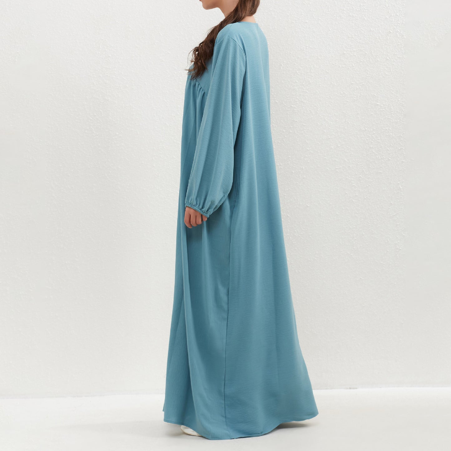 HASA HS0559 Crepe Abaya with Pockets + Layered Khimar Set