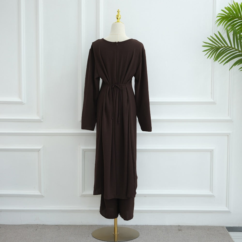 HS6605 Stylish asymmetrical two-piece set (with optional headscarf)