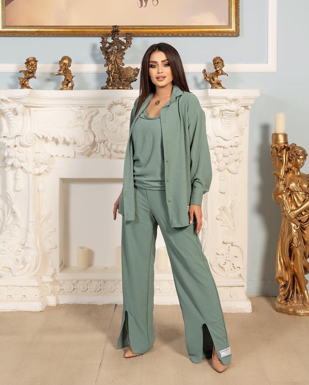 HASASERIES HS0829 3pcs Set Long Sleeved Shirt Vest and Pants