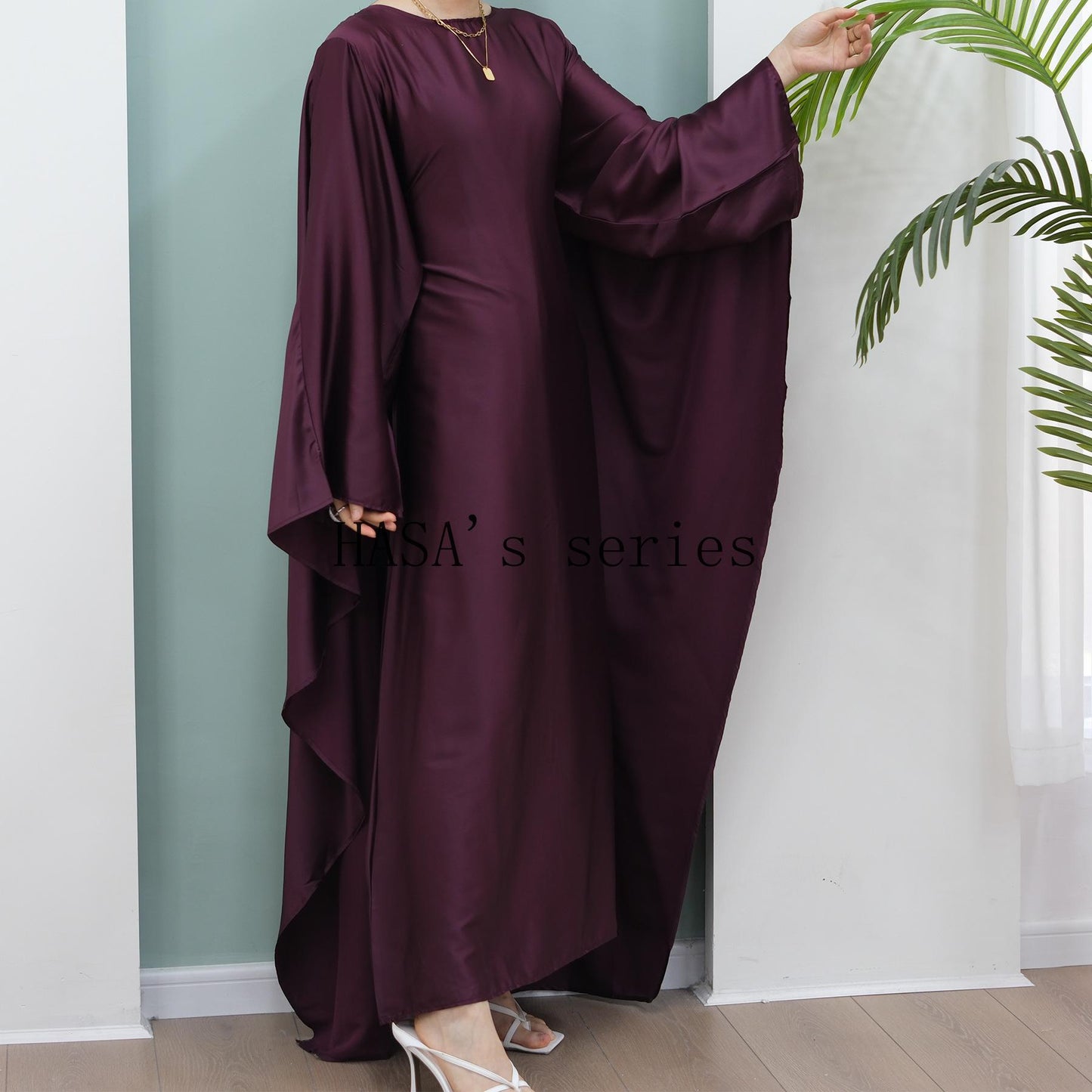 HS4835 High-density Stretch Satin Long Dress, Simple, Elegant, and Comfortable To Wear.