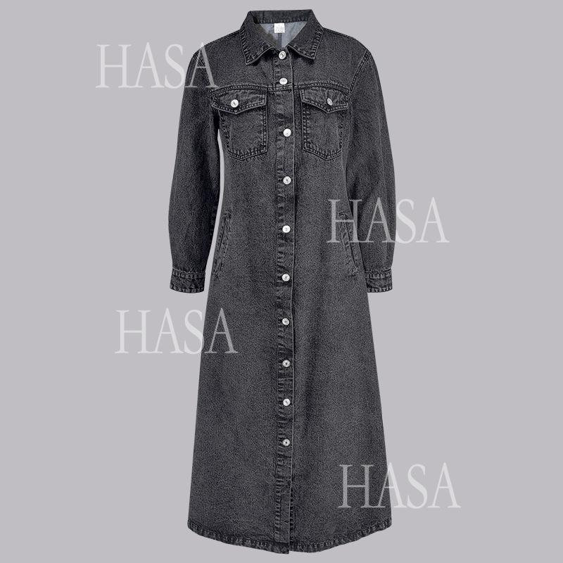 HASASERIES  HS6694 Denim Long Coat