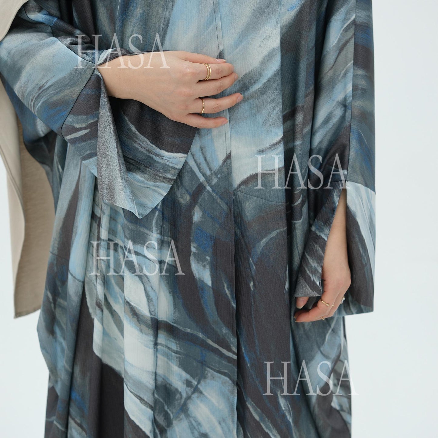 HS6509 Abstract Printed Loose Abaya (Headscarf Not Included)