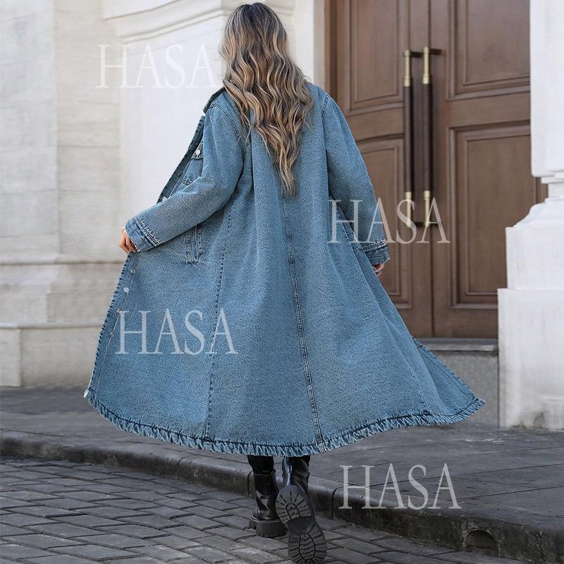 HASASERIES  HS6694 Denim Long Coat