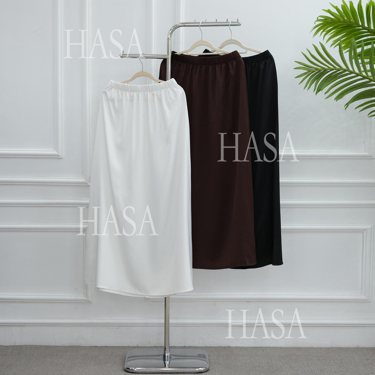 HASA HS6784 Soft Luxury Asymmetric Modest Top with Lace Detail