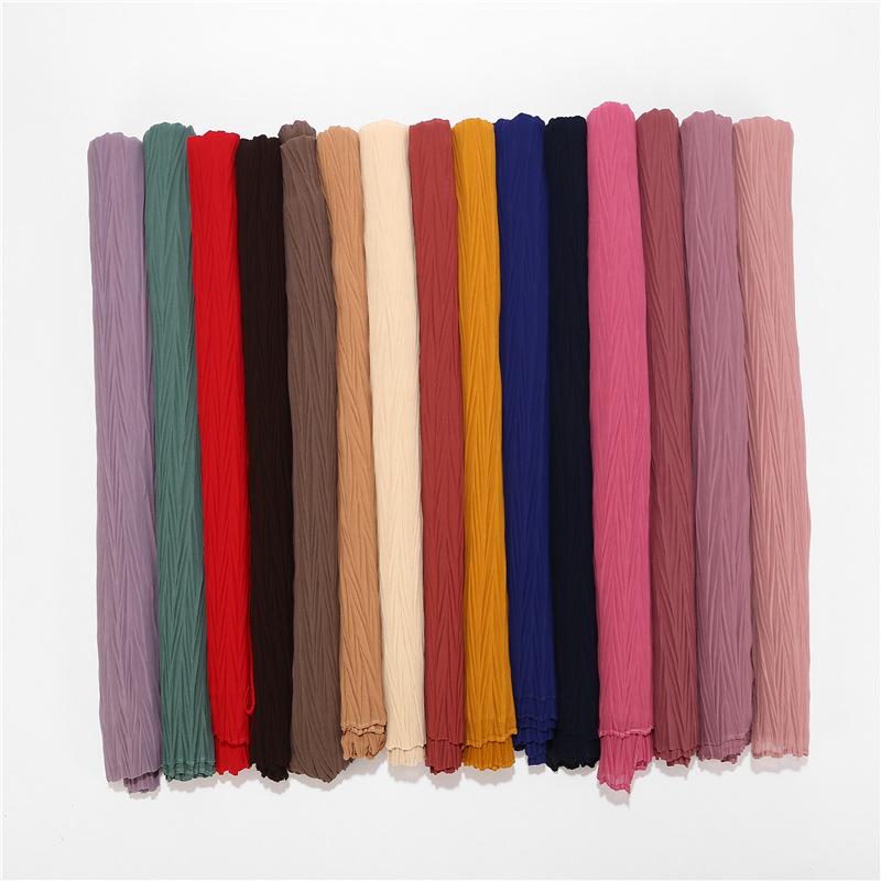 HASASERIES HS1137 Pearl Chiffon Baotou Scarf