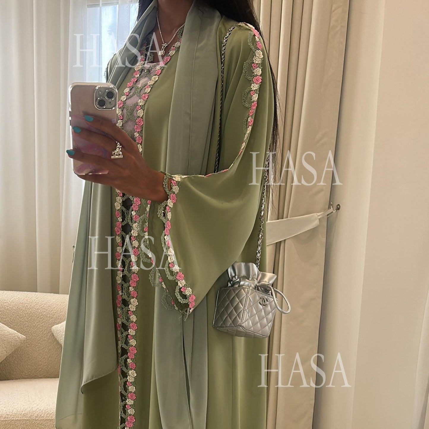 HS6560 Simple Floral Embroidery Cardigan