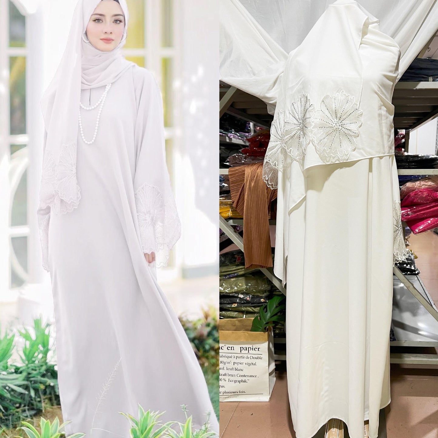 HASASERIES HS1029 2pcs Set Abaya+Hijab