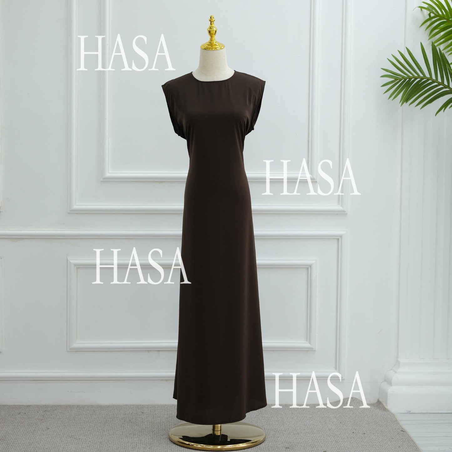 HS5883  A Two-piece Robe and Skirt Set with A Soft Bow and A Belt Design open abaya outfit