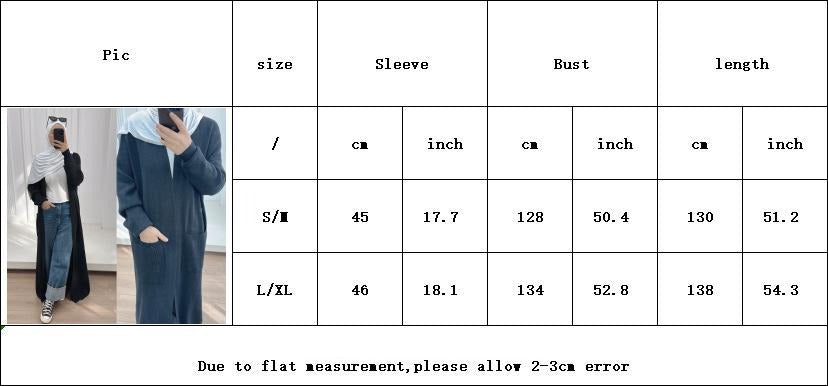 HS5439 Temperament Knitted Cardigan - Autumn and Winter Thick Loose Long Dress long  sleeve