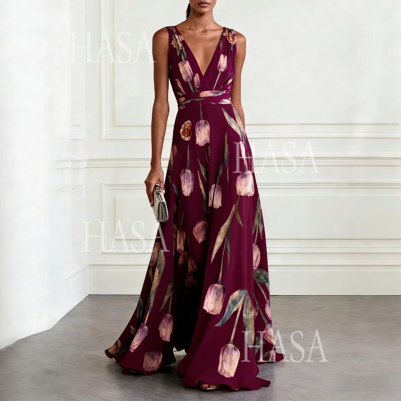 HASA HS6799 Romantic Floral Maxi Dress That Turns Heads