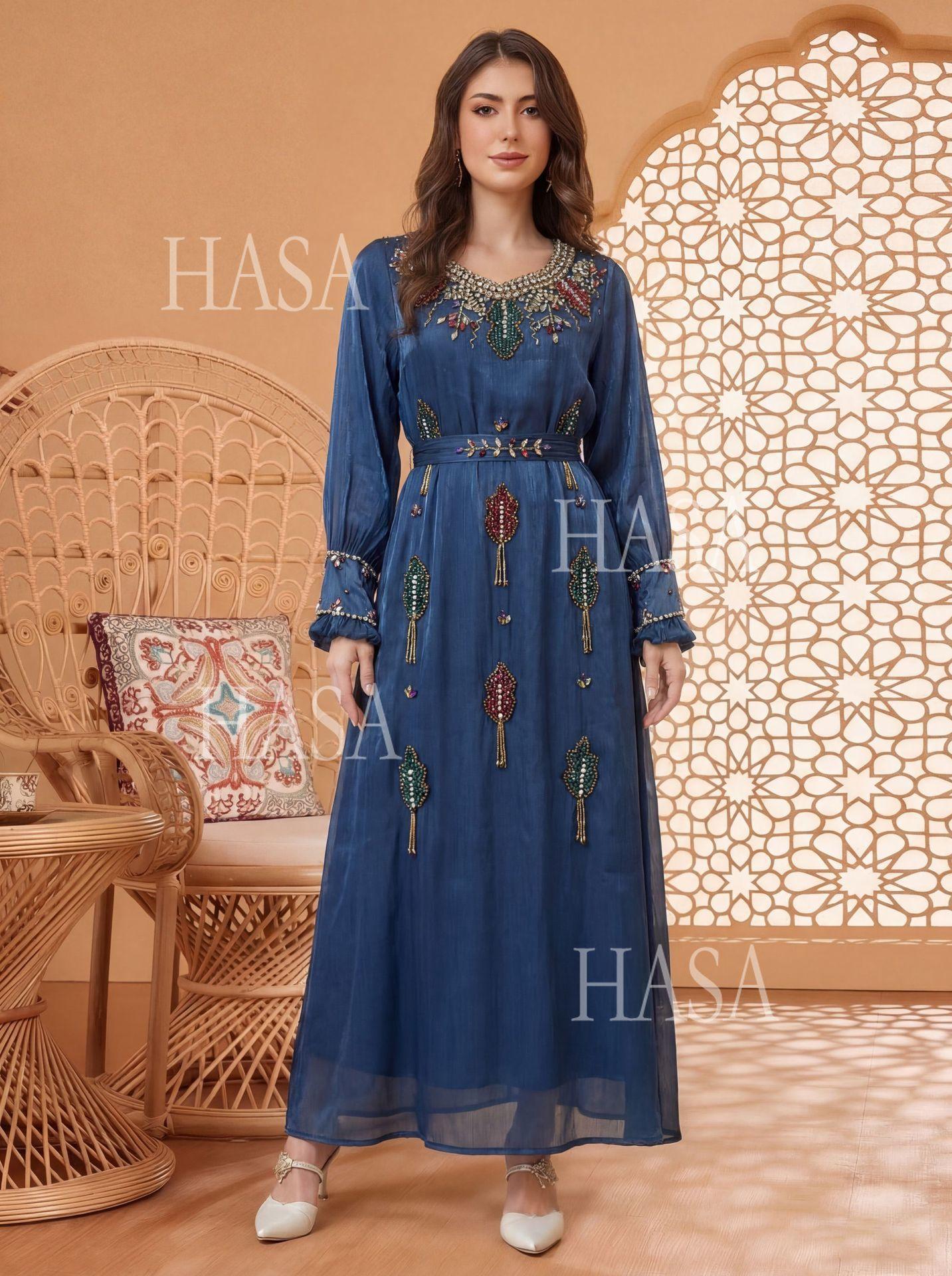 HASA HS6760 Elegant Flowing Occasion Abaya
