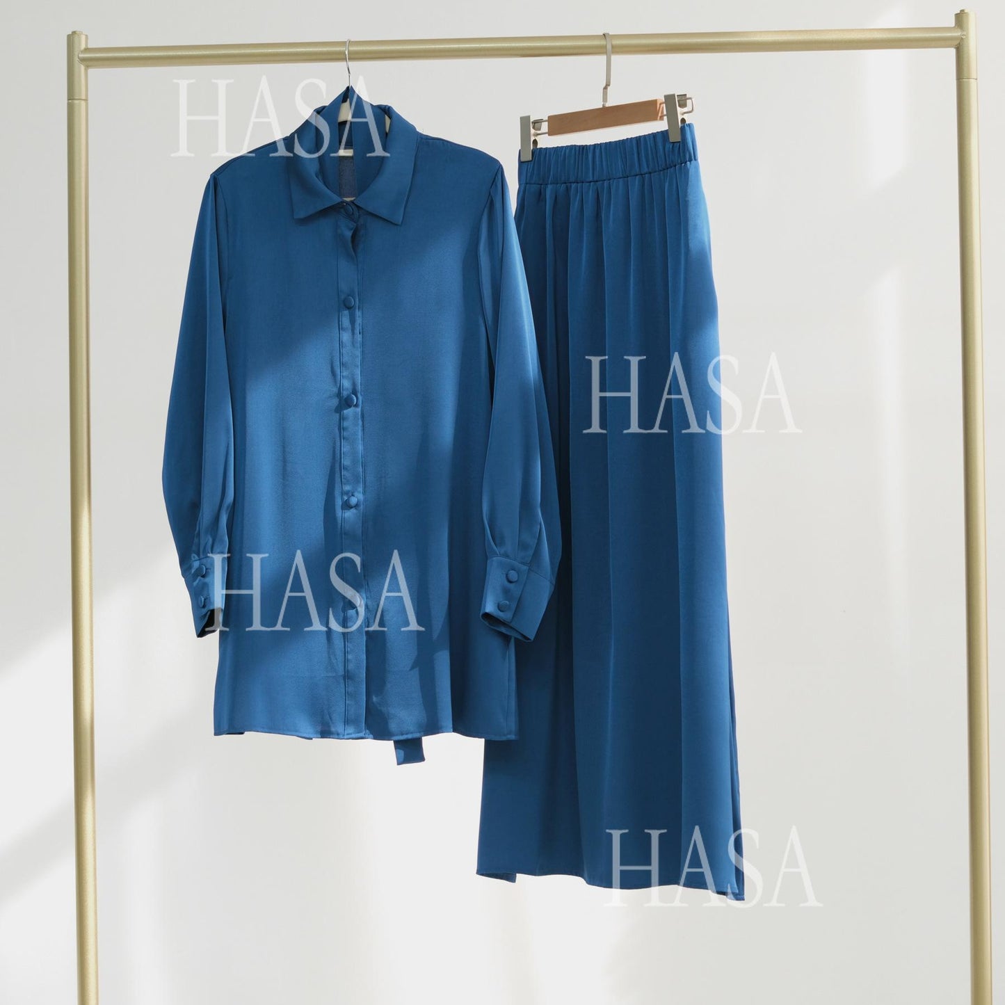 HS5874 Gentle Lace-up Two-piece Suit, Simple Texture, First Choice for Daily Wear abaya girl