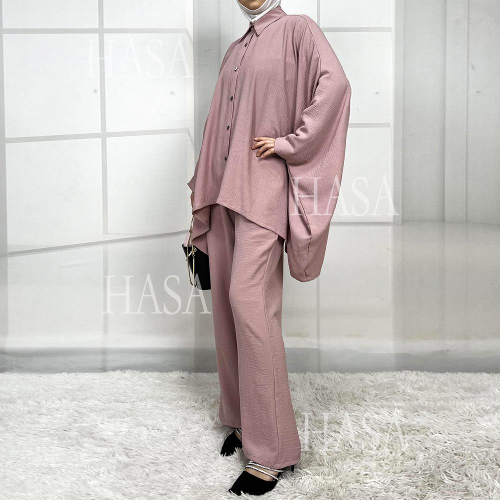 HS5855 High-end Crepe Linen Two-piece Suit (headscarf Not Included), Stylish and Simple, Showing Elegance