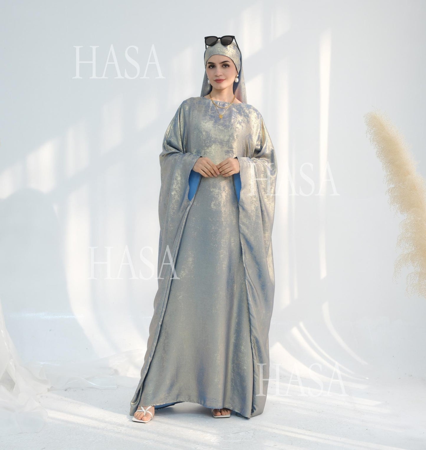 HS5879 Light-sensing Two-piece Dress | with Headscarf Design, The Overall Matching Is More Worry-free