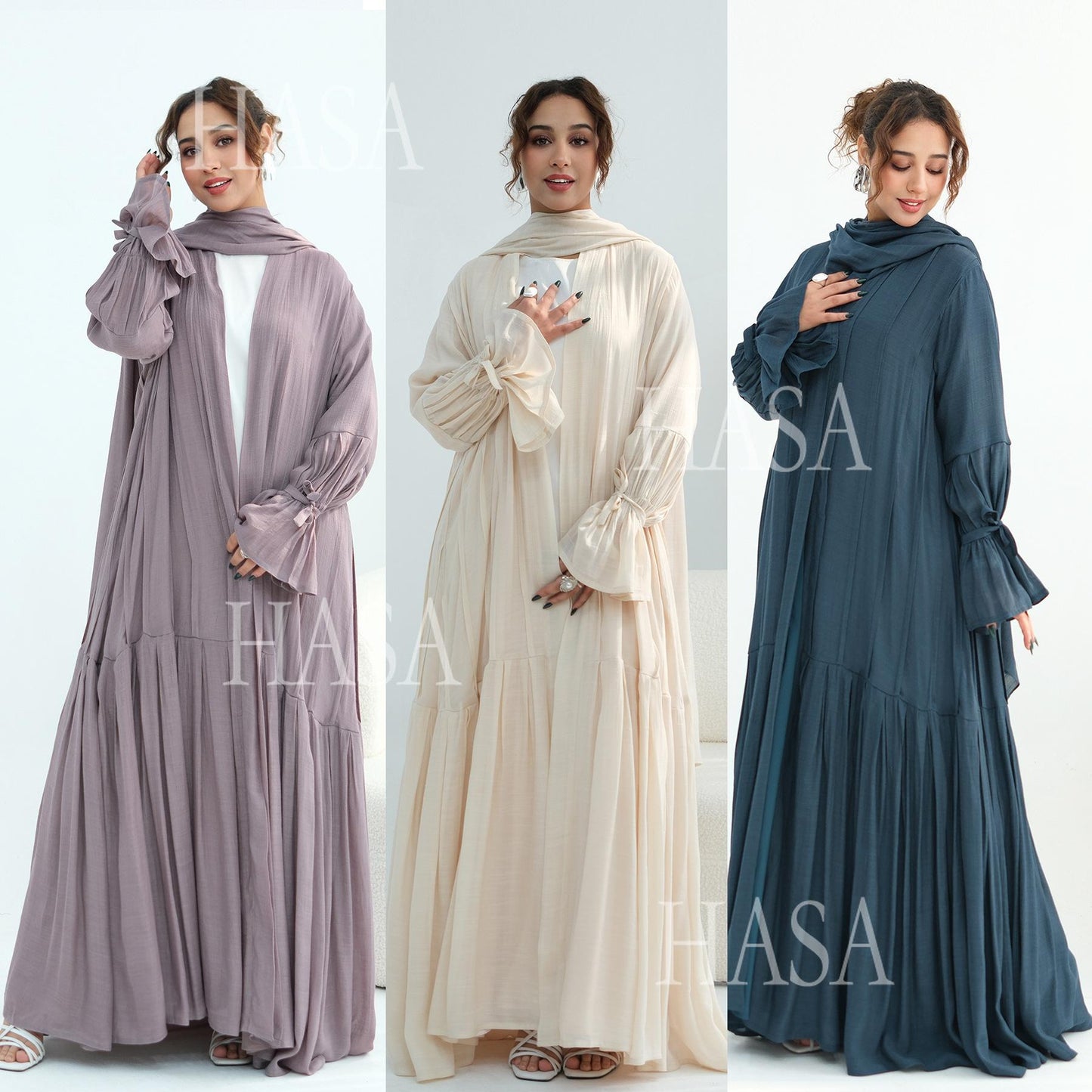 HASA HS6802 Flowy Abaya and Hijab Set You Will Love