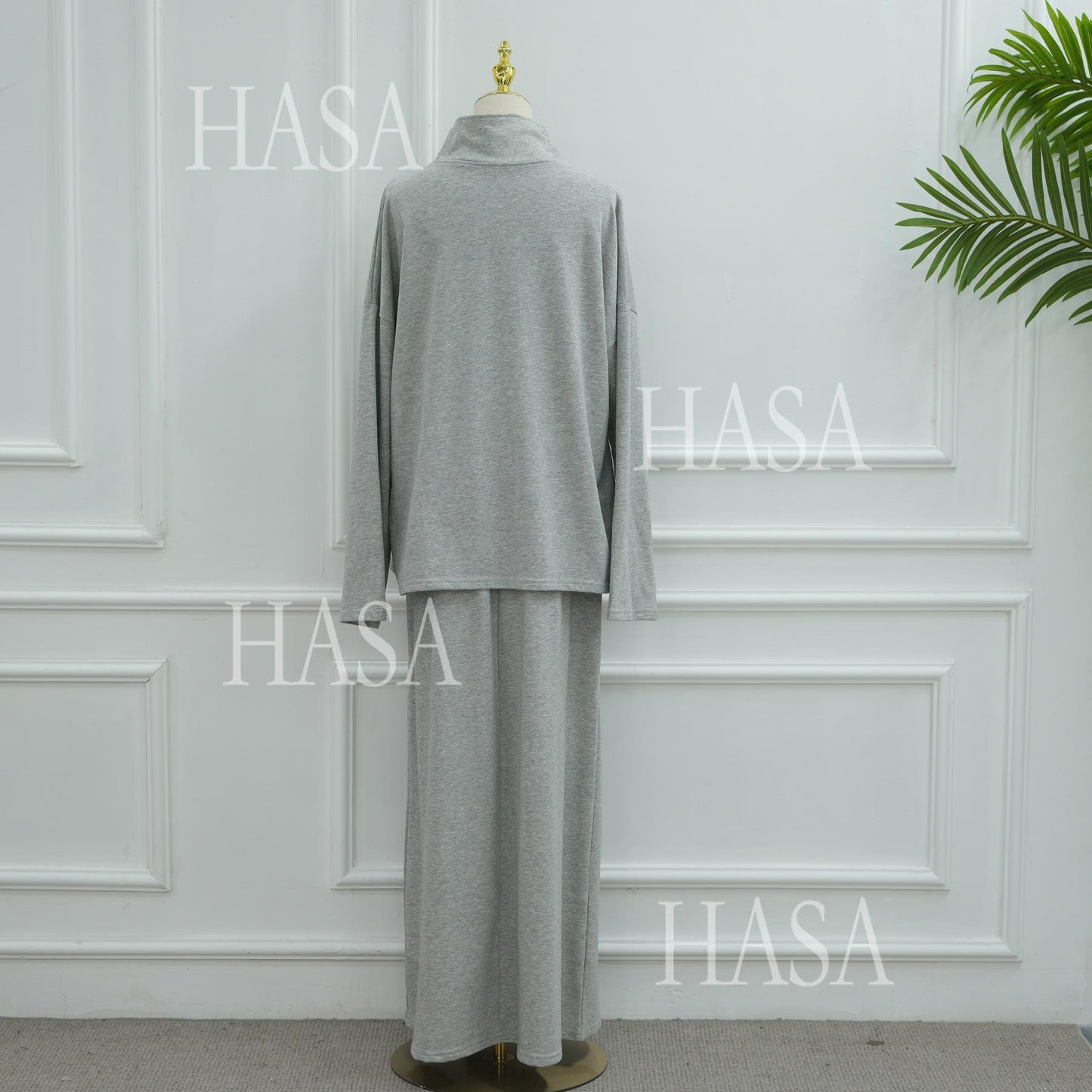 HASA HS6783 Cool Streetwear Maxi Skirt and Loose Top Set