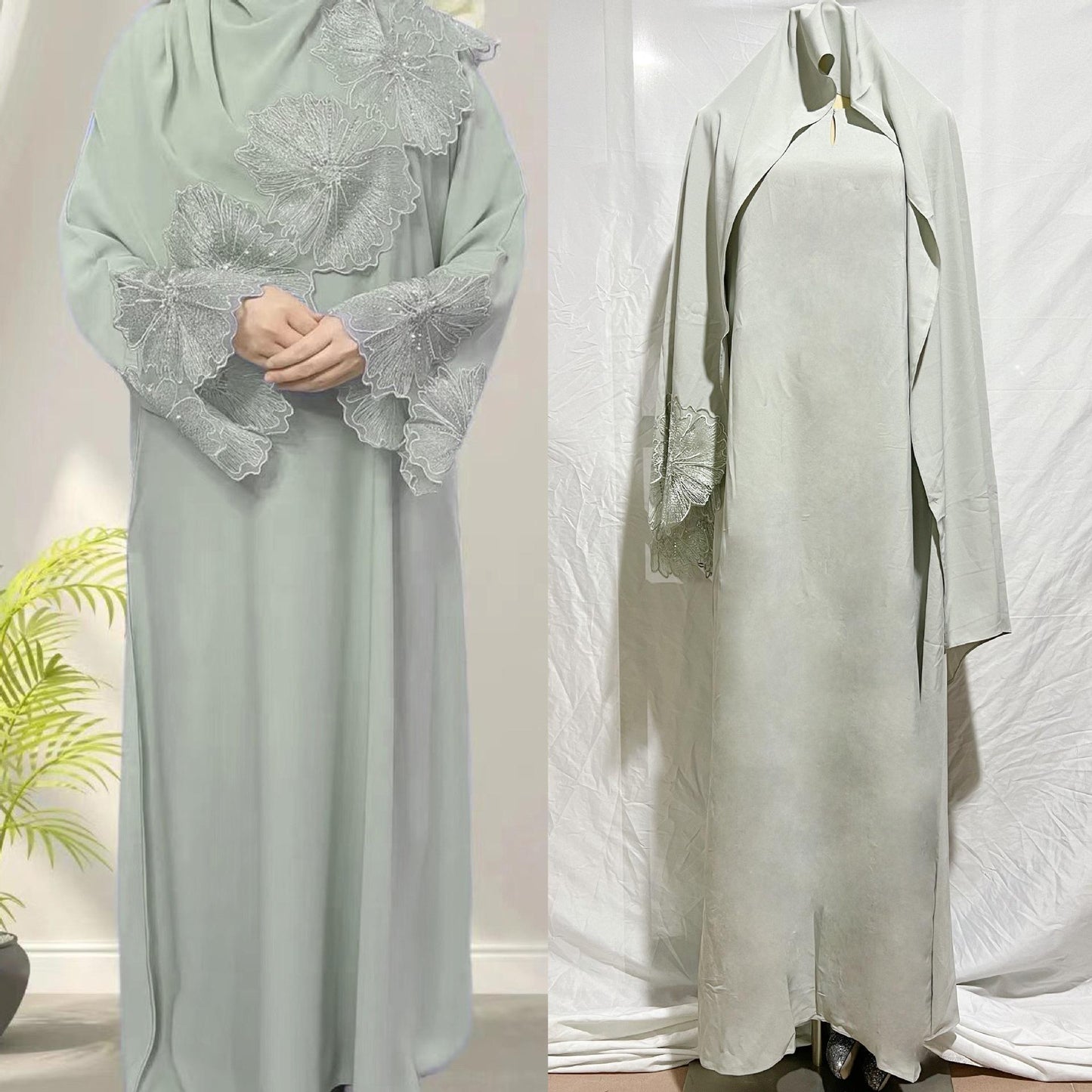 HASASERIES HS1029 2pcs Set Abaya+Hijab