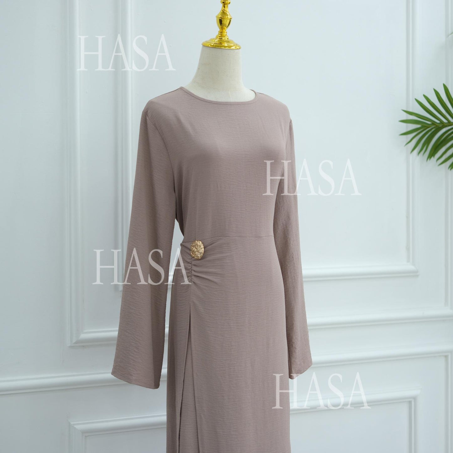 HS6549 Minimalist Abaya with Waist Detail