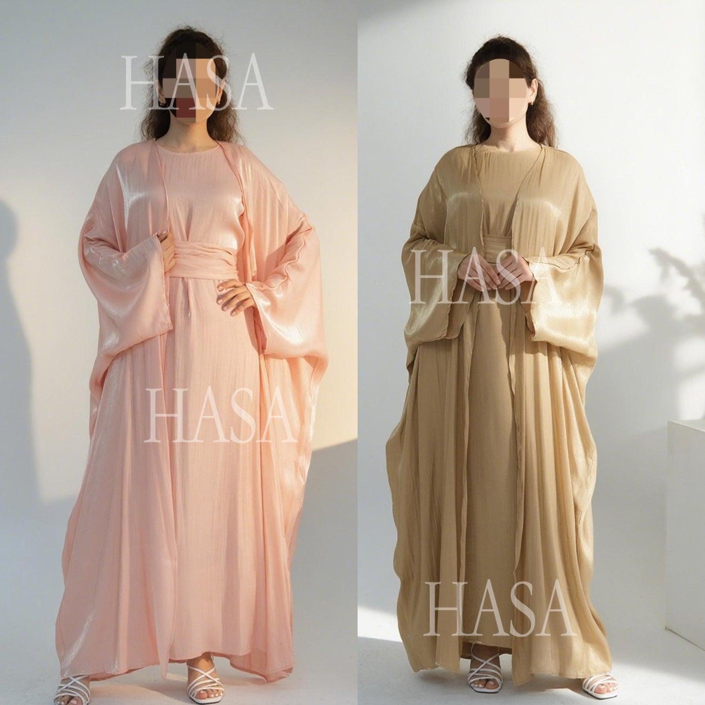 HS6530 Solid color simple two-piece long skirt suit