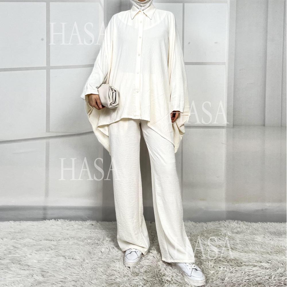 HS5855 High-end Crepe Linen Two-piece Suit (headscarf Not Included), Stylish and Simple, Showing Elegance