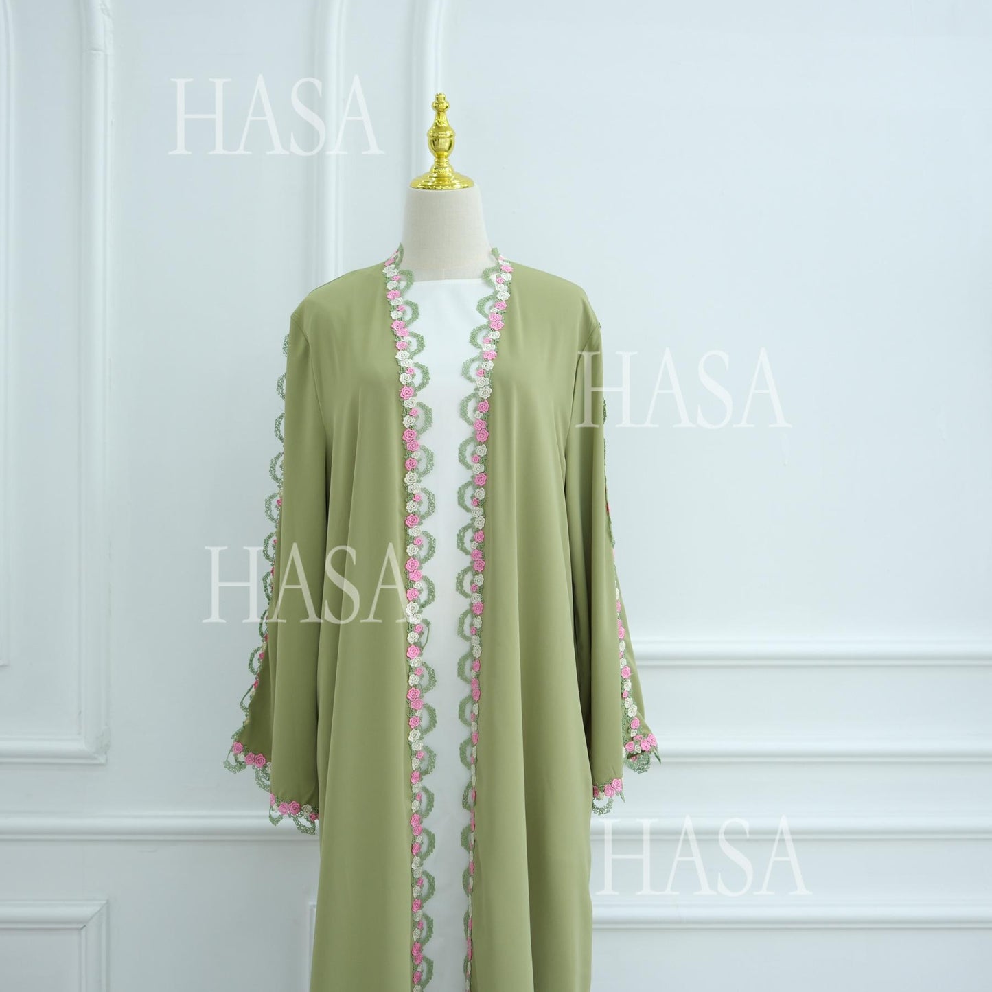 HS6560 Simple Floral Embroidery Cardigan