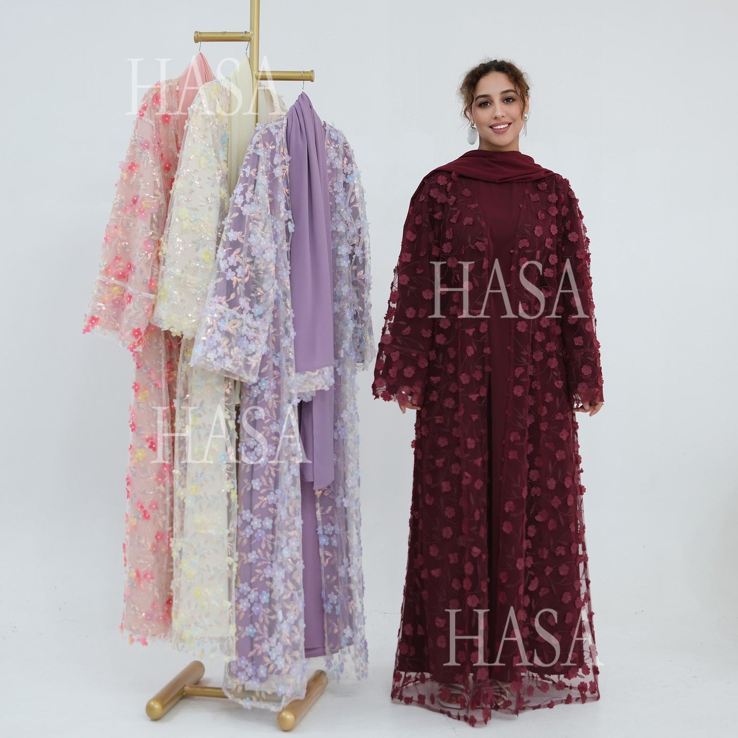 HASA HS6804 Premium Three Piece Abaya for Timeless Style