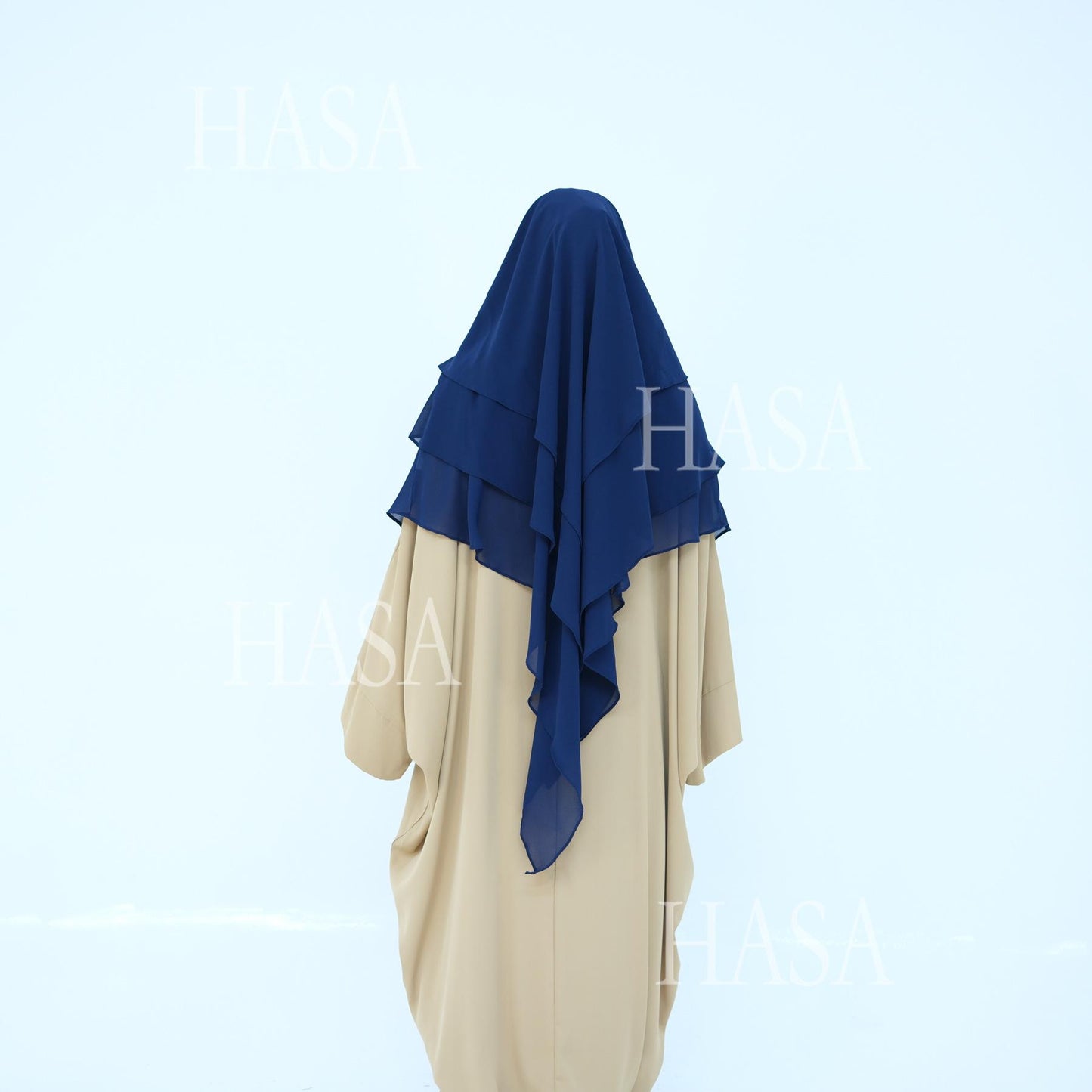 HS6475 Soft and large double-layer headscarf, wide solid color