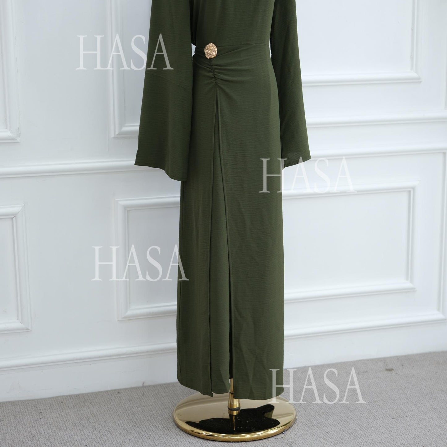 HS6549 Minimalist Abaya with Waist Detail