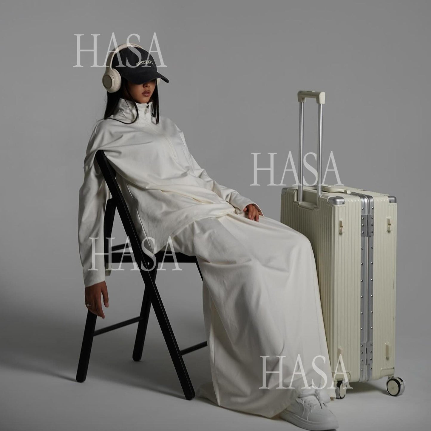 HASA HS6783 Cool Streetwear Maxi Skirt and Loose Top Set