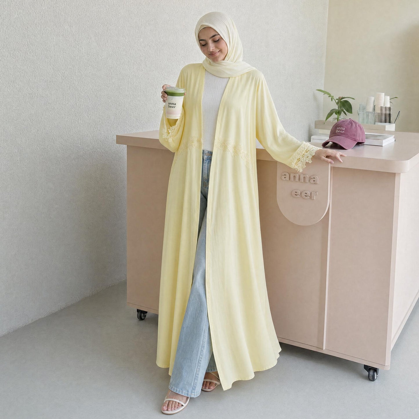 HASA HS6813 Loriya Exquisite Waist Pendulum Lace Long-sleeved Cardigan, Commuting Versatile Cross-border Long-sleeved Outer