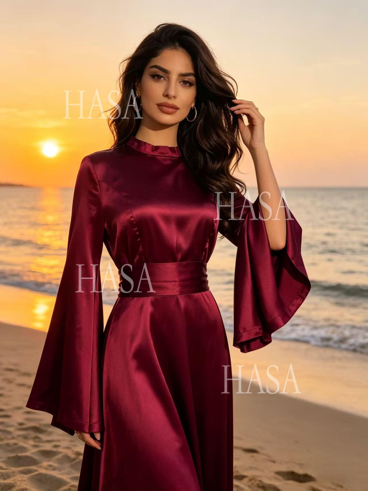 HS6748 Royal Inspired Flowing Maxi Dress