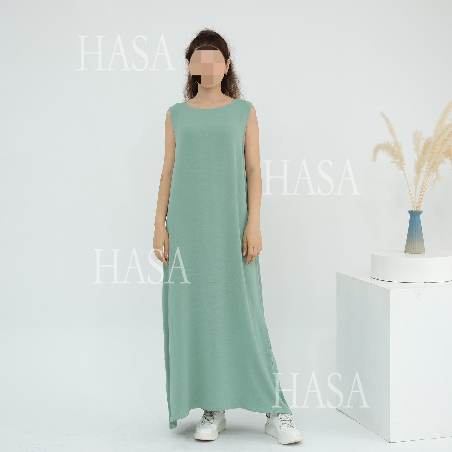 HS6559  Solid Color Loose Robe Dress Two-piece Set