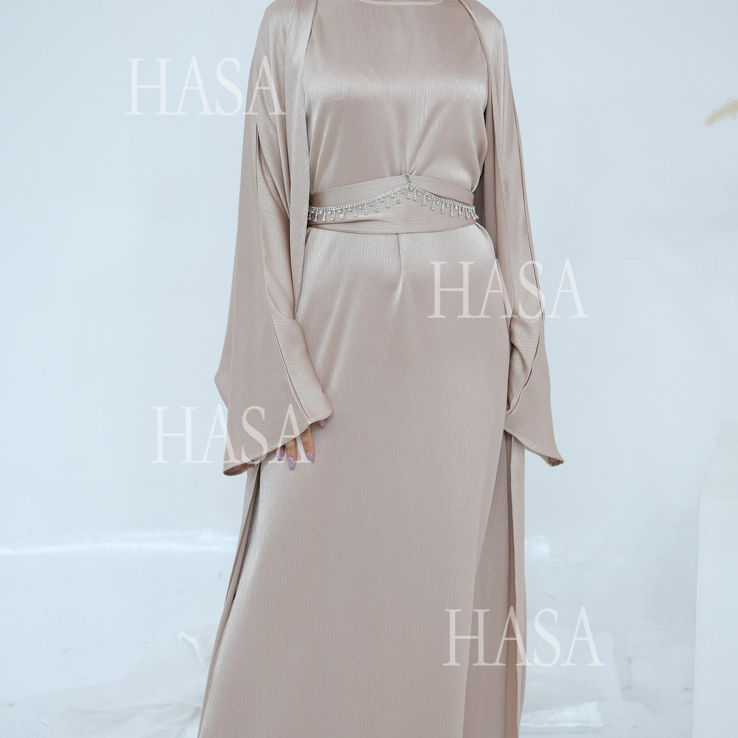 HS6575 Elegant Two-piece Cardigan Robe Set