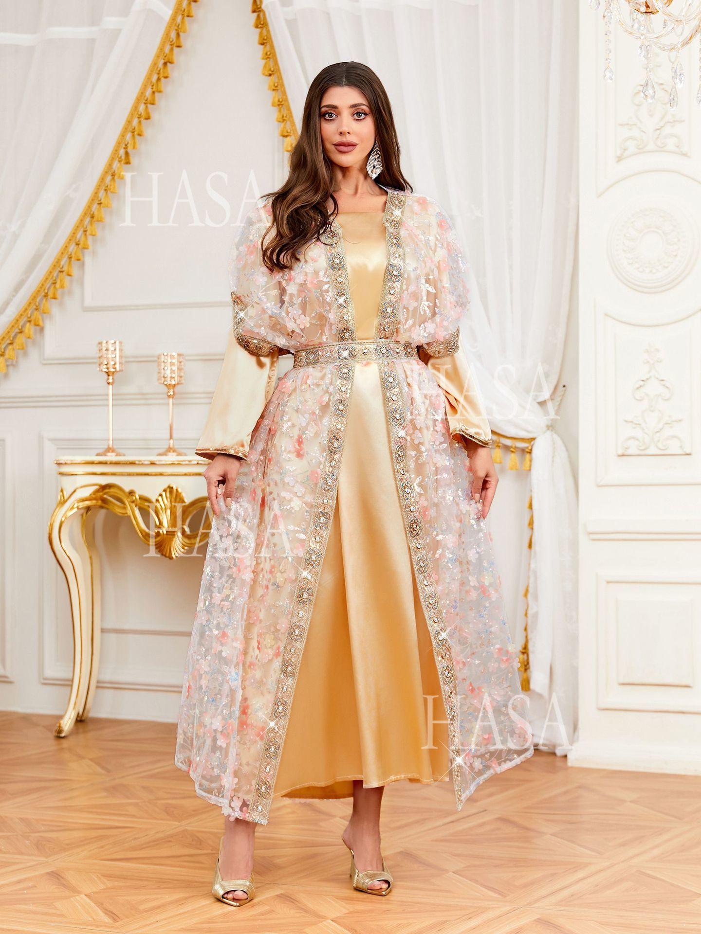 HASA HS6761 Elegant Occasion Ready Open Abaya Set