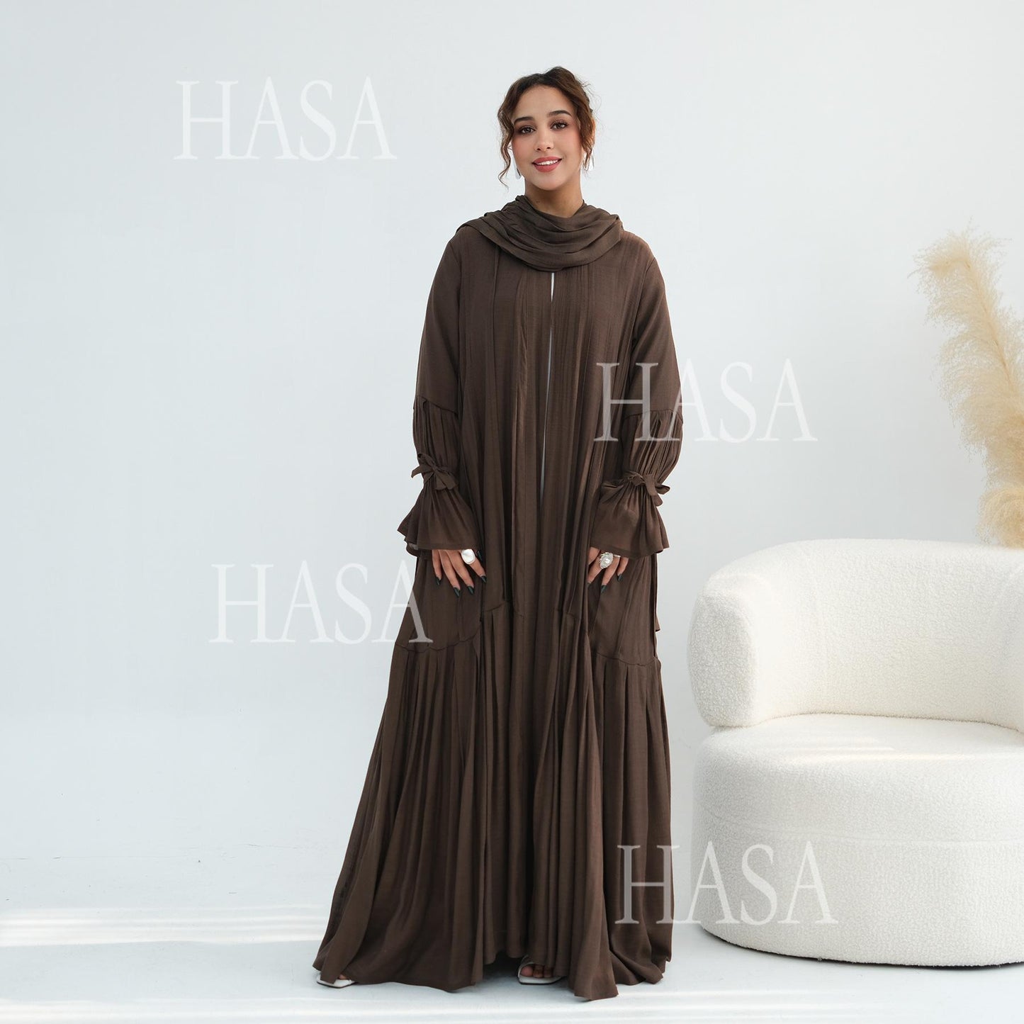 HASA HS6802 Flowy Abaya and Hijab Set You Will Love