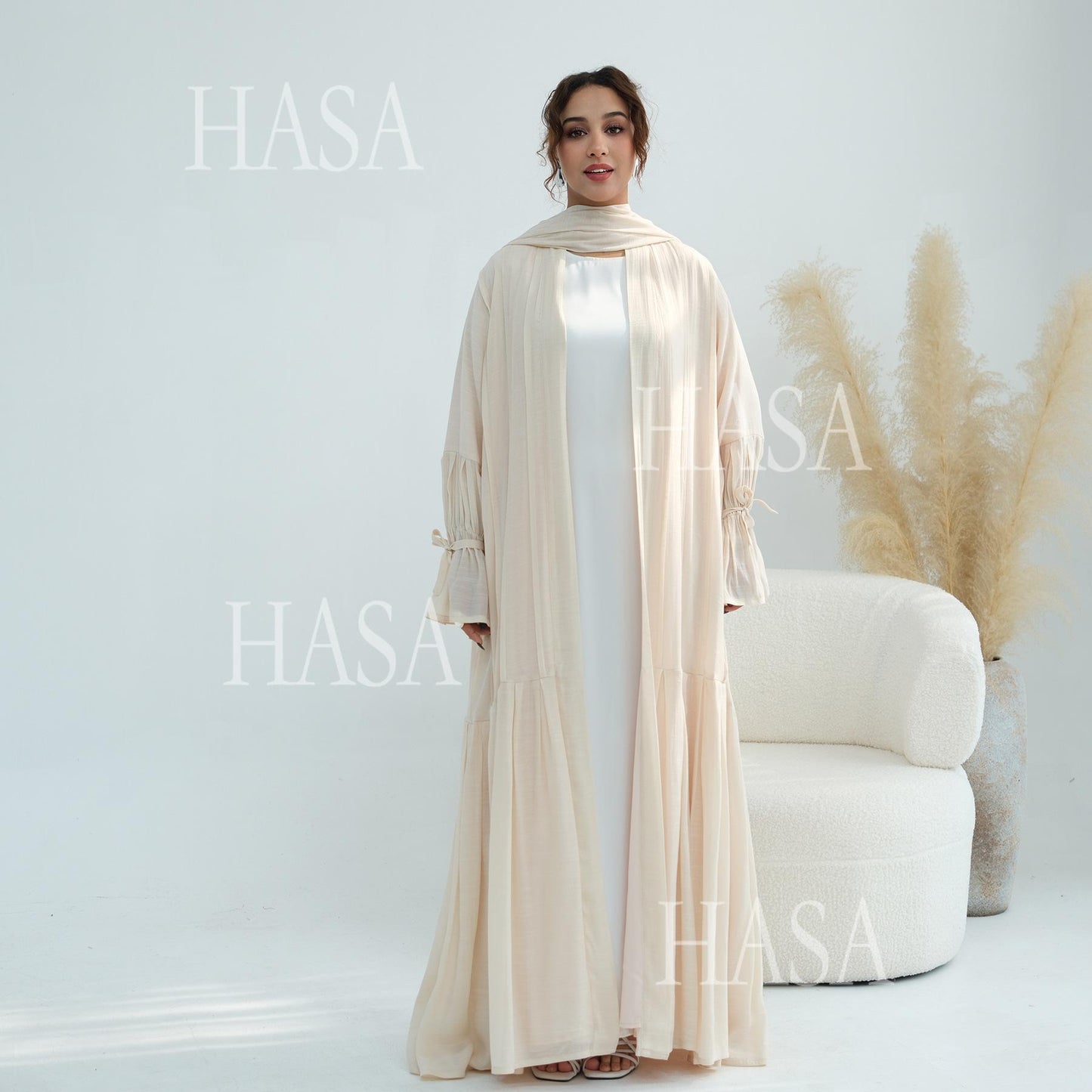 HASA HS6802 Flowy Abaya and Hijab Set You Will Love