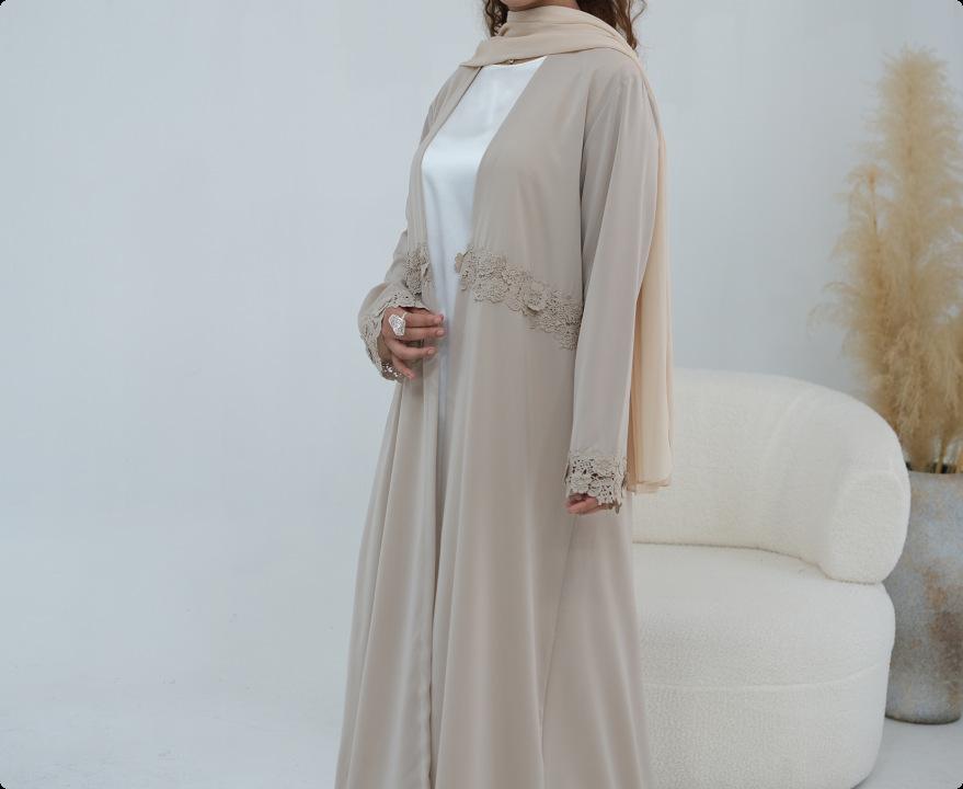 HASA HS6813 Loriya Exquisite Waist Pendulum Lace Long-sleeved Cardigan, Commuting Versatile Cross-border Long-sleeved Outer