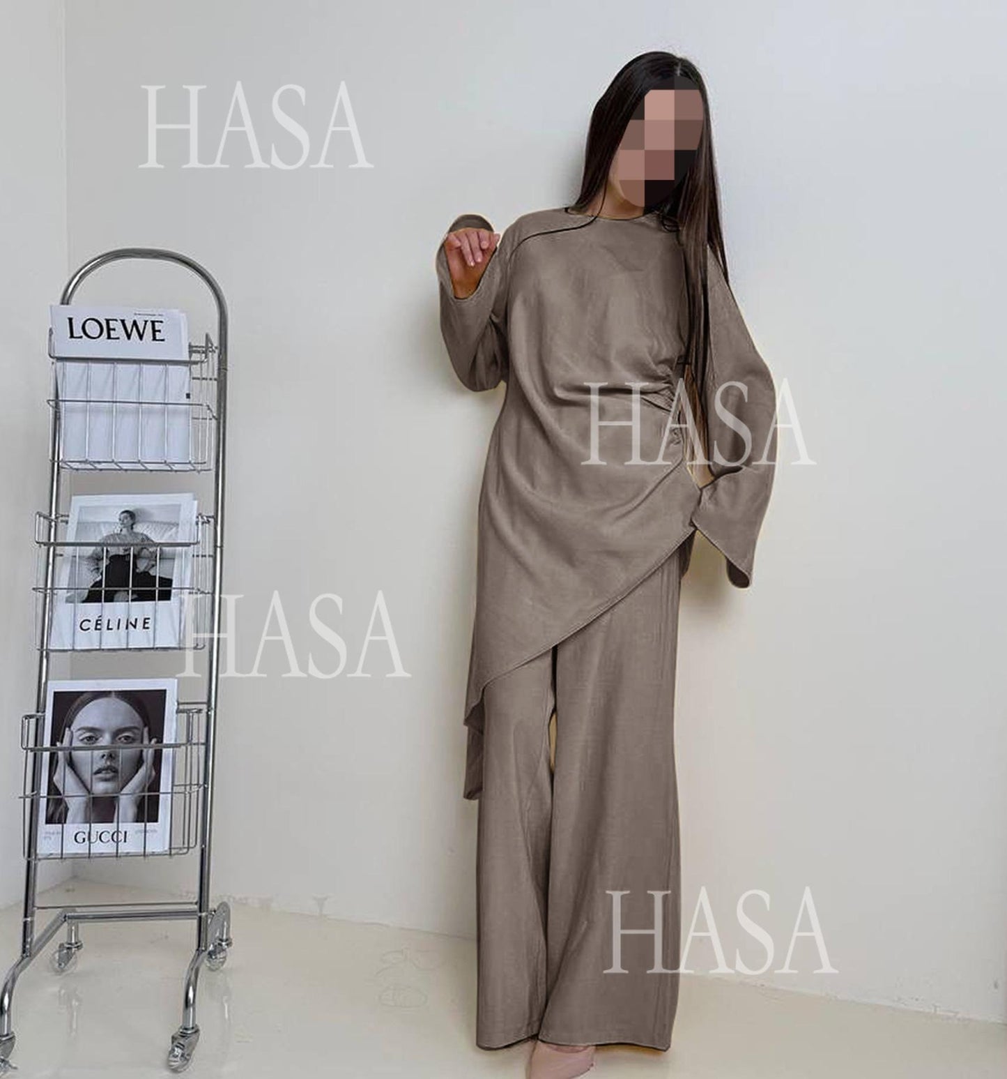 HS6606 Asymmetrical two-piece tunic (with optional headscarf)