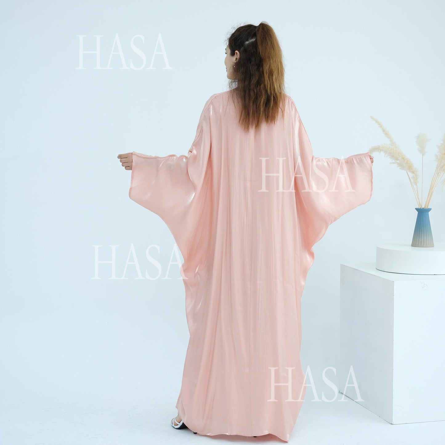HS6530 Solid color simple two-piece long skirt suit