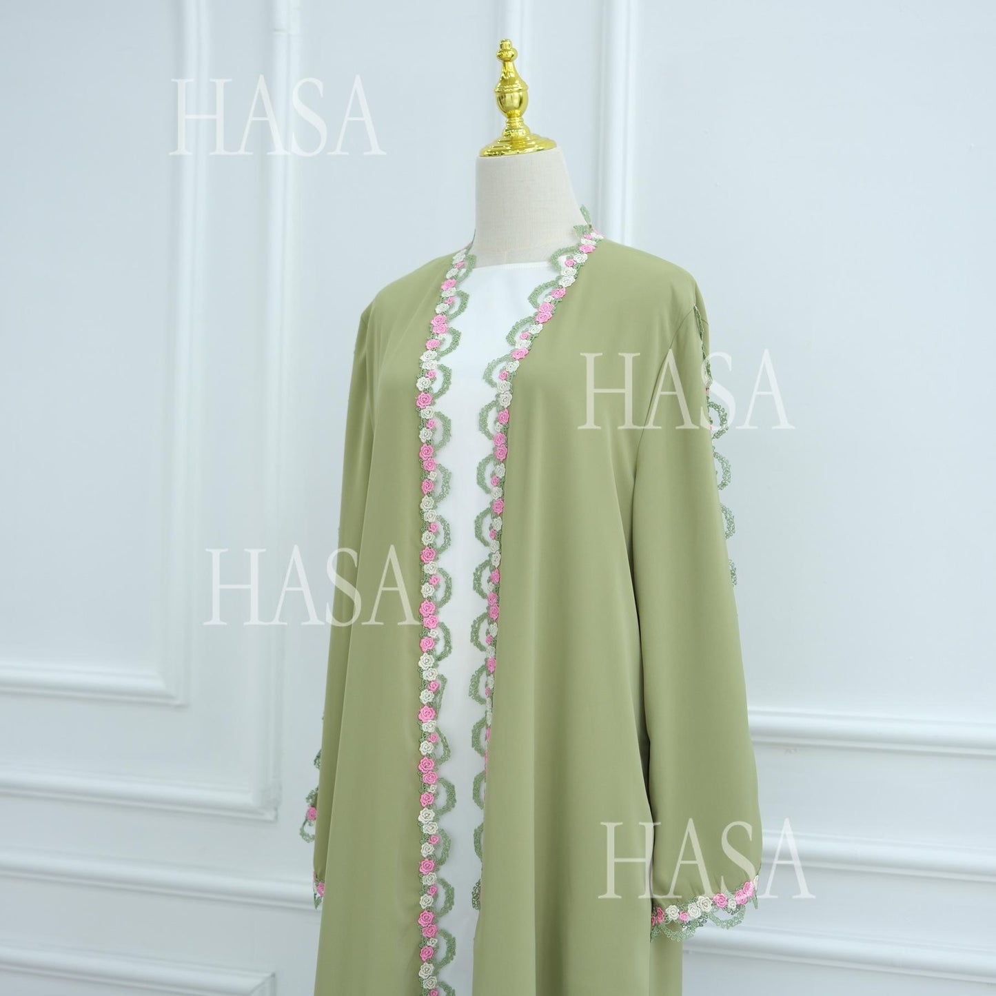HS6560 Simple Floral Embroidery Cardigan