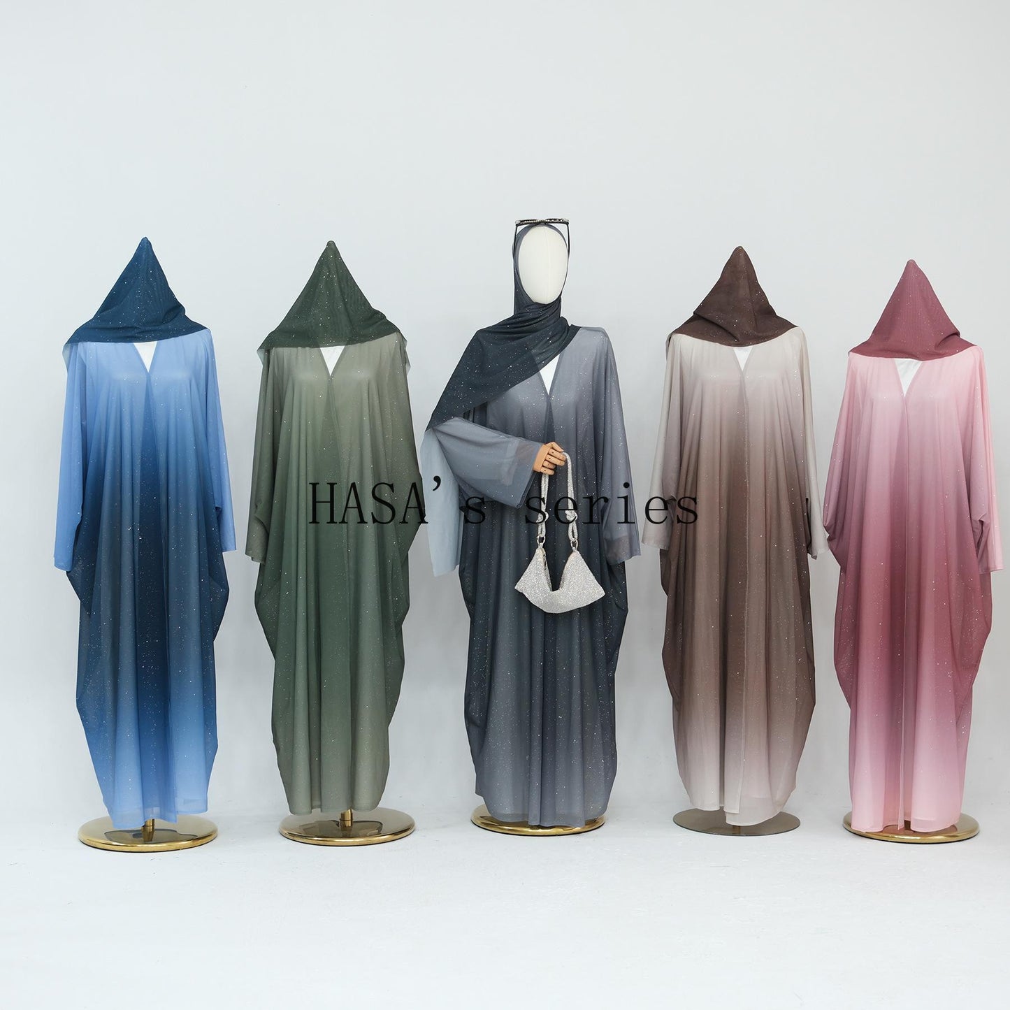 HS4839 Gradient Sequined Long Cardigan