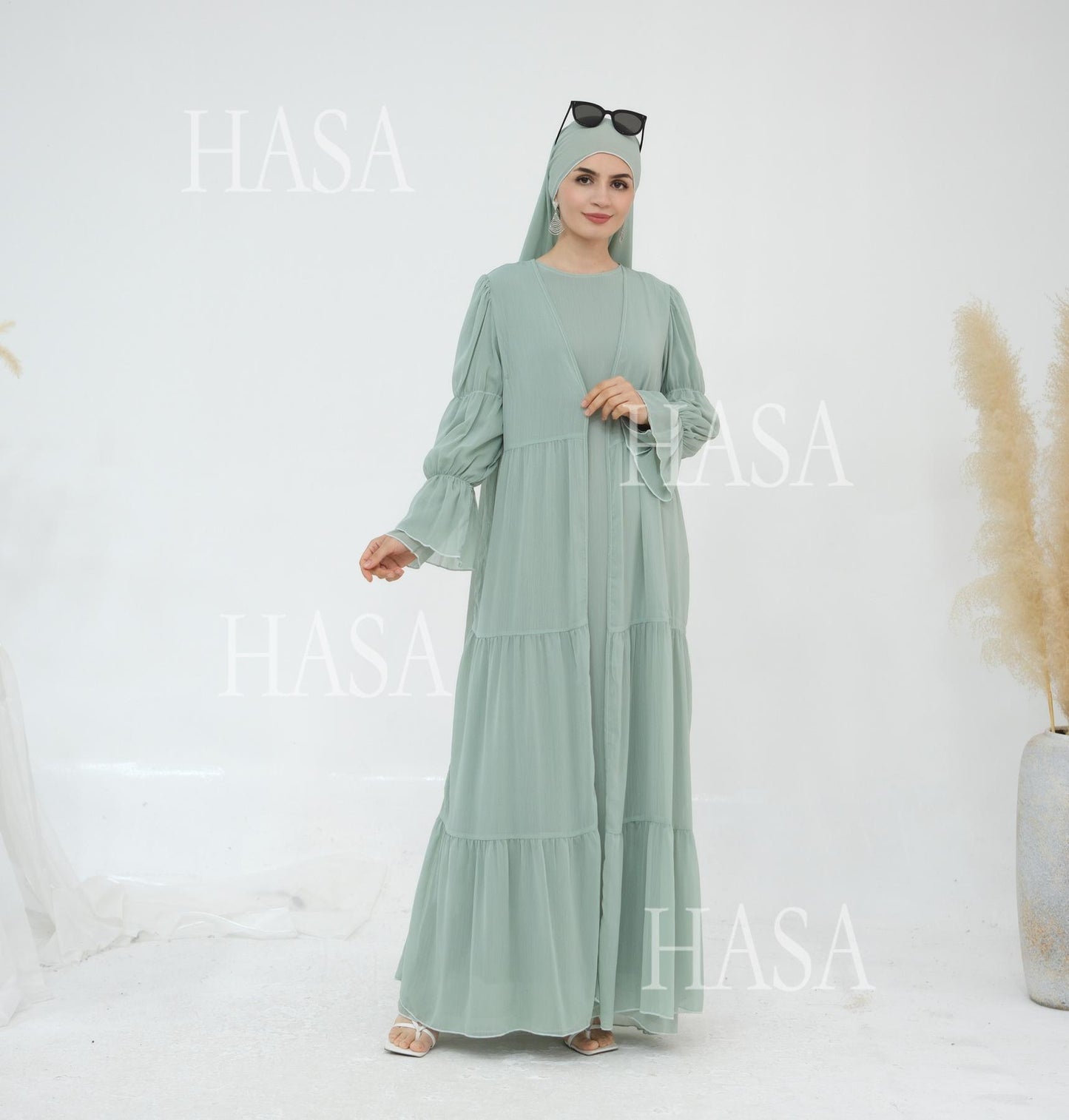 HS5880 Chiffon Texture Layered Design, A Two-way Dress Suitable for Both Daily and Formal Occasions