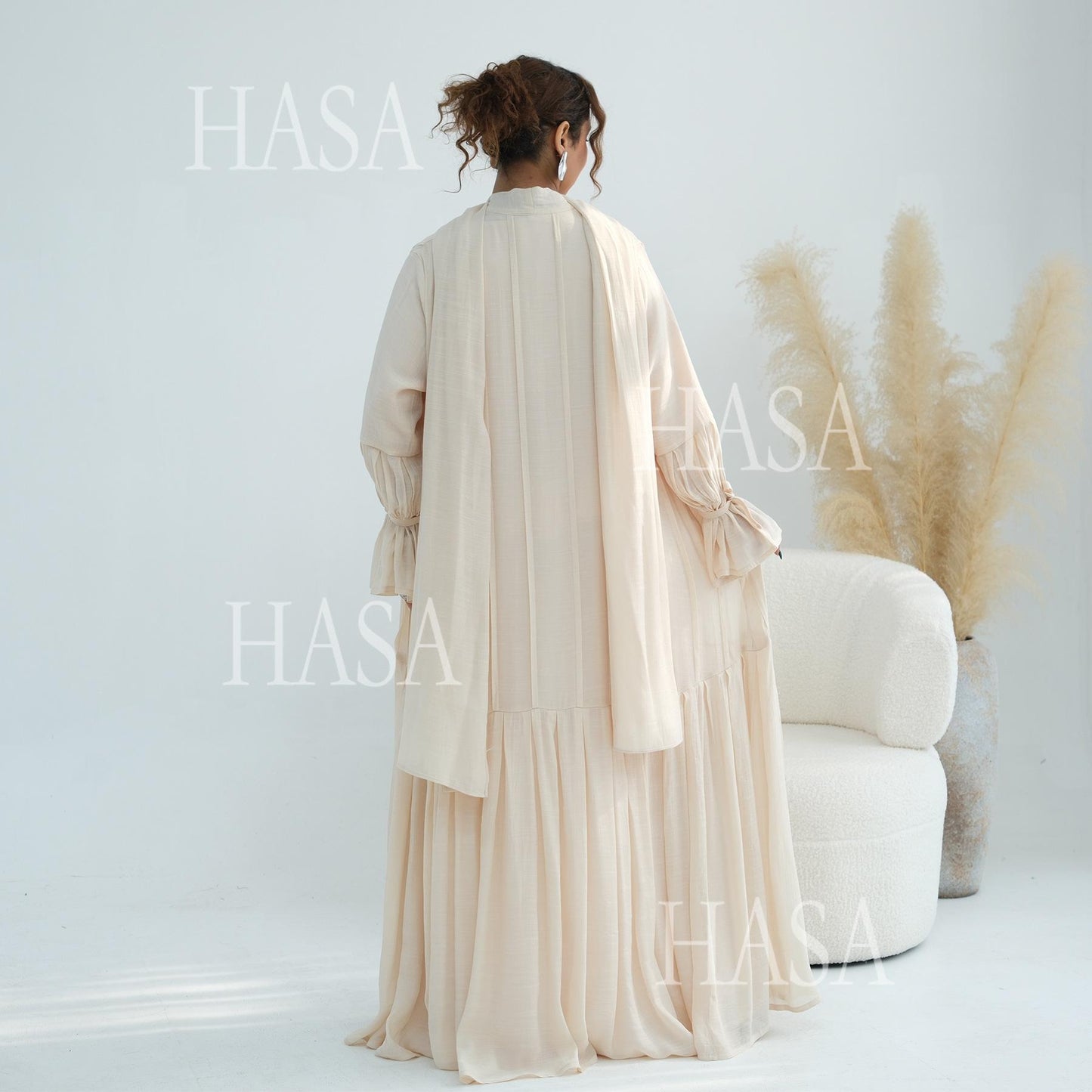 HASA HS6802 Flowy Abaya and Hijab Set You Will Love