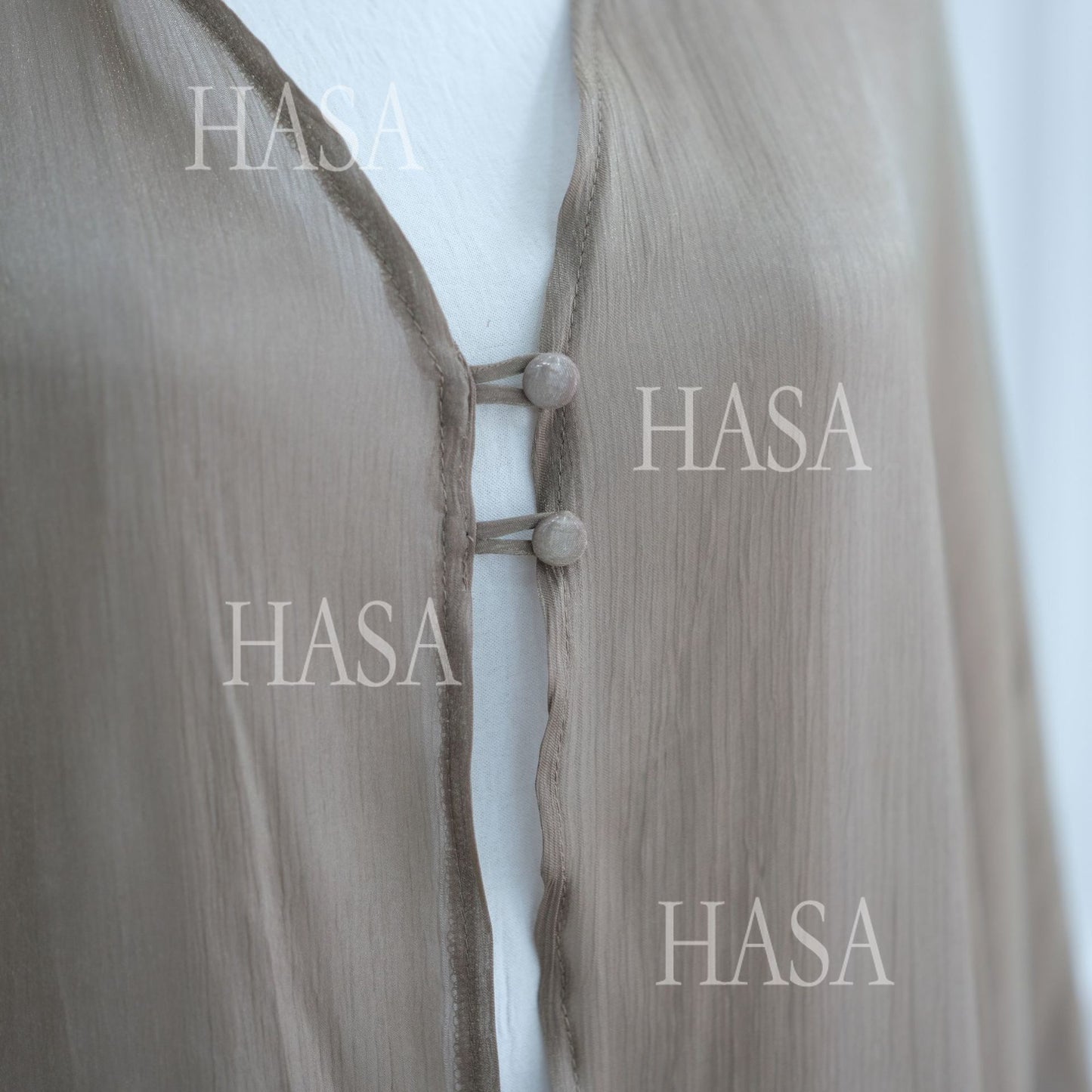 HS6534 Elegant Island Wrinkle Texture Solid Color Cardigan Robe