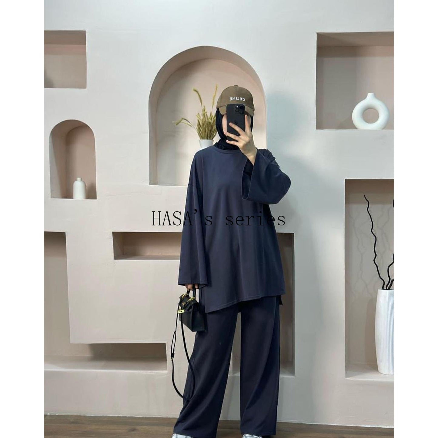 HS5488 Fashionable and Comfortable Loose Two-piece Suit - Simple Solid Color Design two  piece co  ords