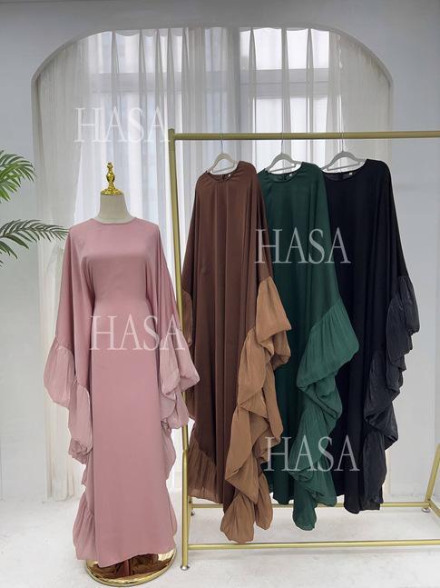 HS6473 Elegant and Graceful Heavy Stitching Lace Sleeve Robe