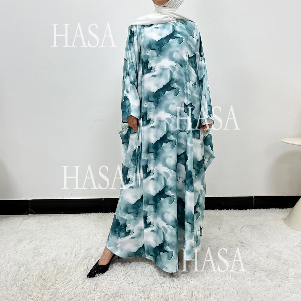HS6502 Loose-fitting Printed Robe (headscarf Not Included)